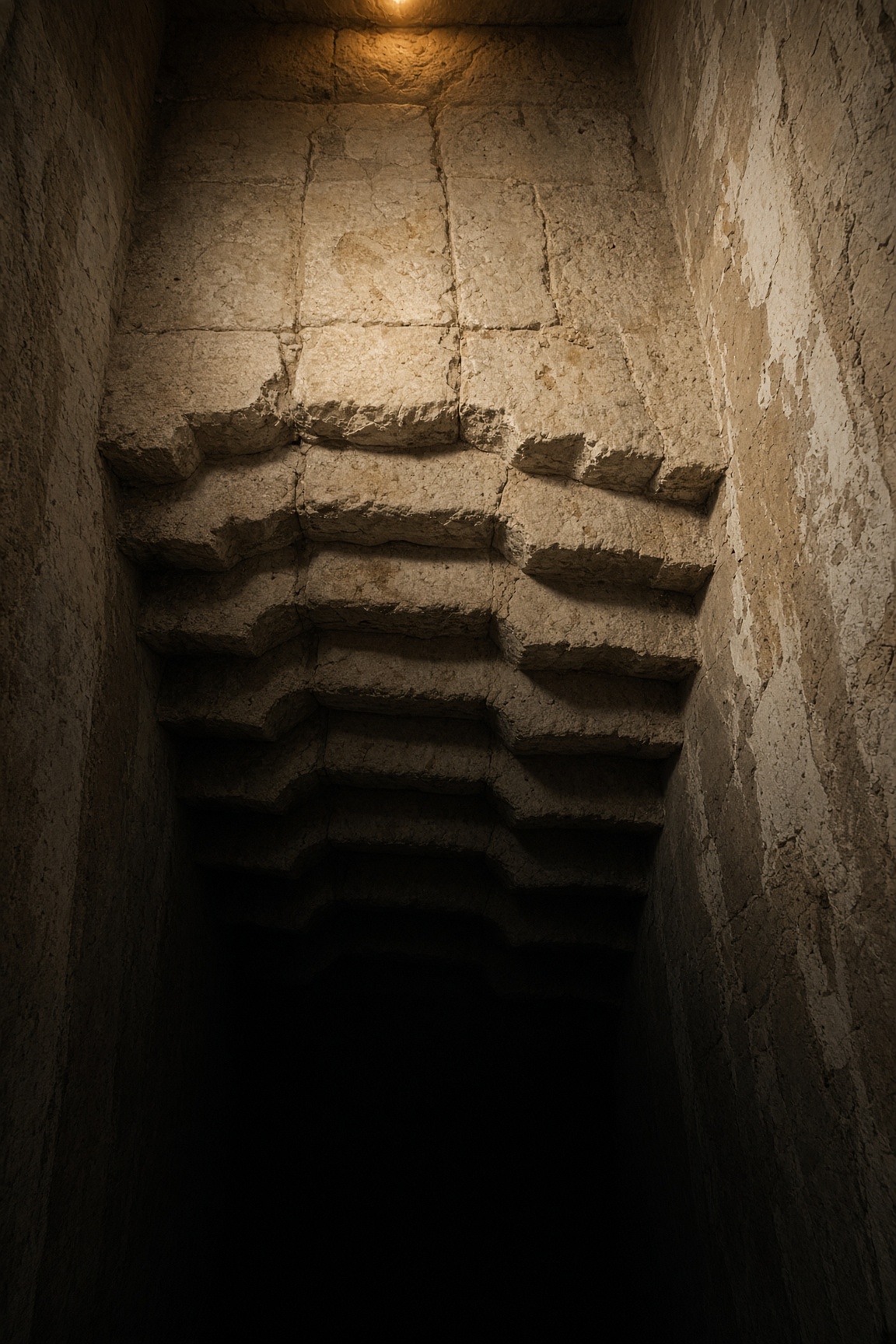 Stone steps descending into darkness.